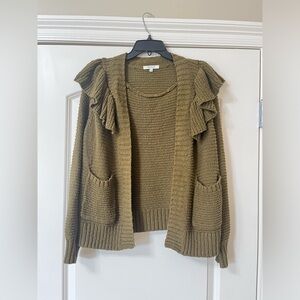 Madewell Ruffle Cardigan Sweater